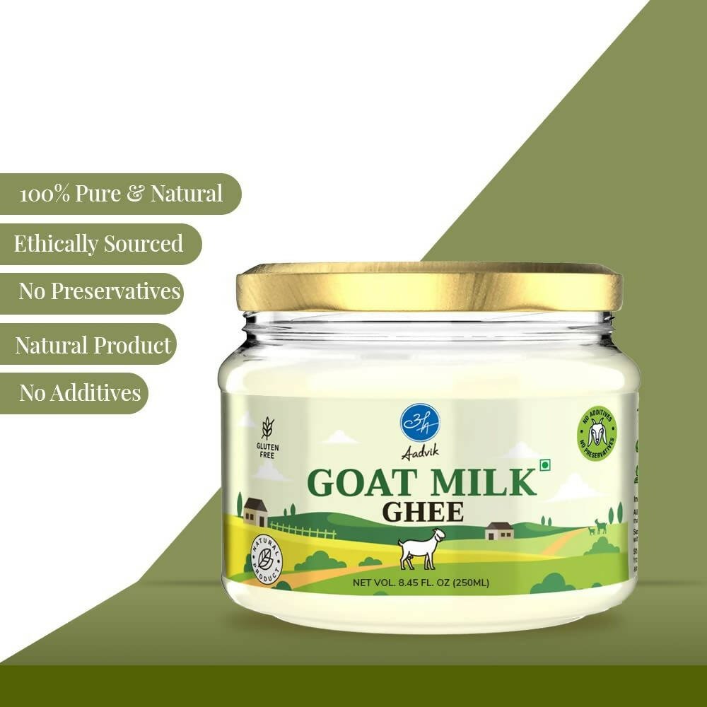 Aadvik A2 Goat Milk Ghee with Ayurvedic Benefits | 100% Pure & Natural Goat Milk Ghee | From Grass Fed Goat A2 Milk | Grocsy