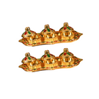 Sri Rudra Fiber Gold Kumkum Haldi Chandan Tray (SR 01962) | Grocsy