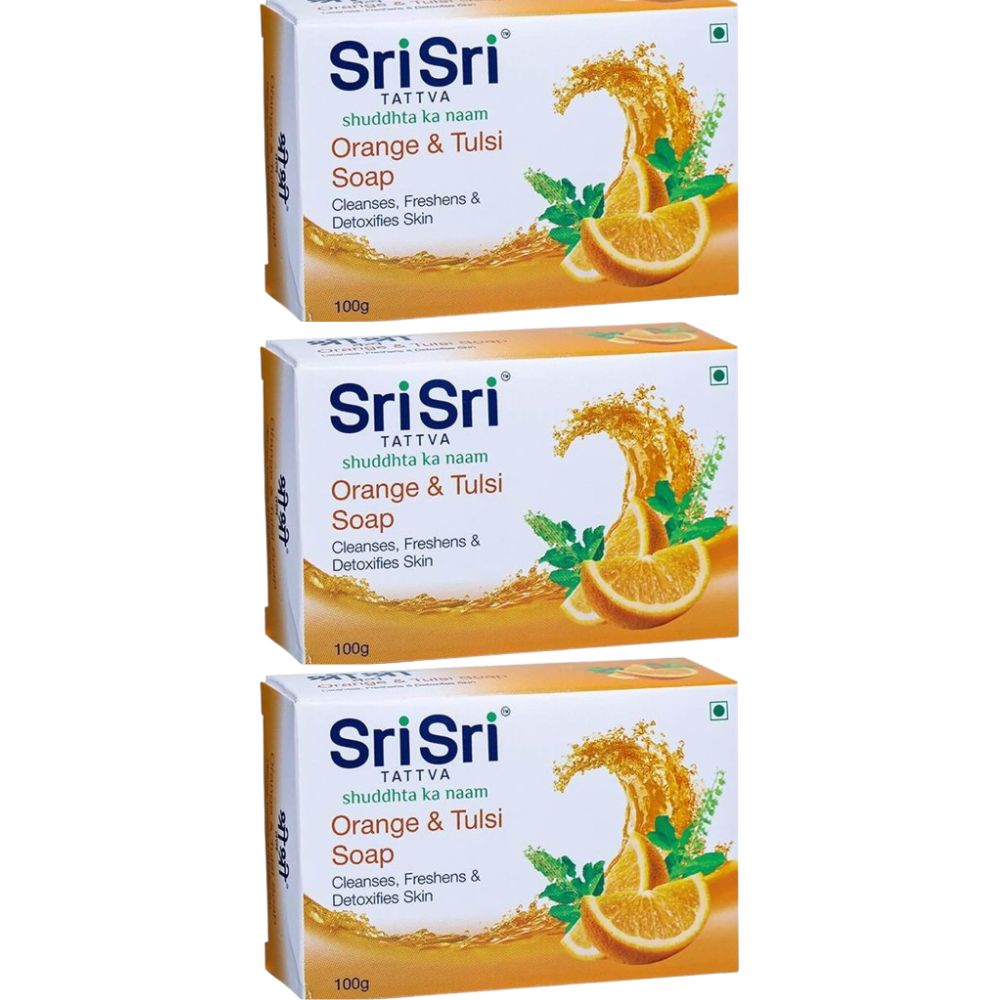 Sri Sri Tattva Orange & Tulsi Soap - 100gm | Grocsy