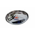 Soham Stainless Steel Round Lunch Plate/Dinner Plate, Tiffin Plate,Food Plate -Plain Design-3 PC | Grocsy