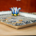 Sri Rudra Square Meenakari Tray (SR 03477) | Grocsy