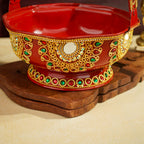 Sri Rudra Decorative Steel Pooja Basket (SR 00717) | Grocsy
