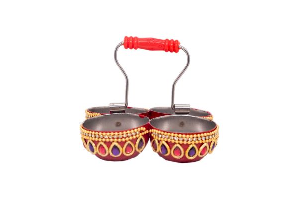 Sri Rudra Decorative Steel Chaumukha Stand | Grocsy