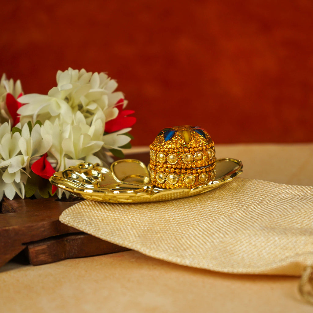 Sri Rudra Decorative Kumkum Haldi Tray (SR 01406) | Grocsy