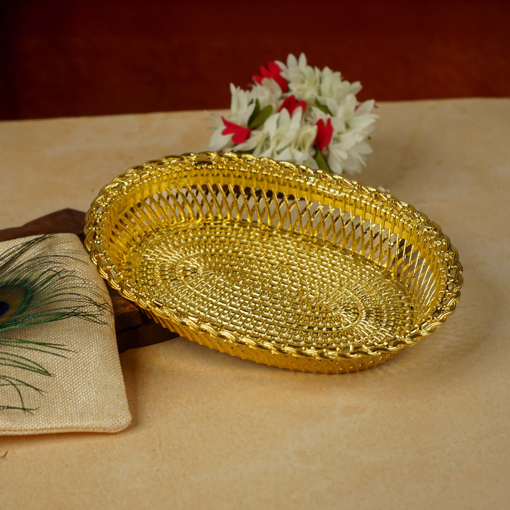 Sri Rudra Decorative Color Flower Tray (SR 0639) | Grocsy