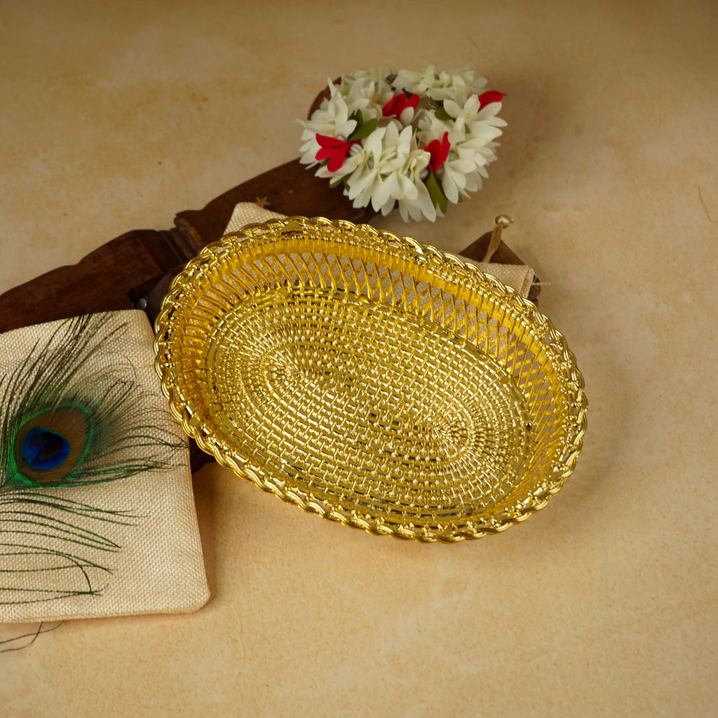 Sri Rudra Decorative Color Flower Tray (SR 0639) | Grocsy
