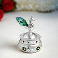 Sri Rudra German Silver peacok Dibbl Full Mena 45g(SR 02737) | Grocsy