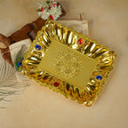 Sri Rudra Gold Tray 12X10 (SR 01956) | Grocsy