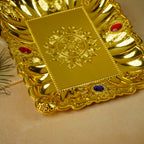 Sri Rudra Gold Tray 12X10 (SR 01956) | Grocsy