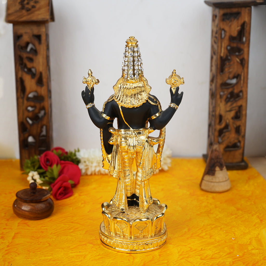 Sri Rudra Gold & Silver Polished Balaji 8'' With Diamond (SR 00221) | Grocsy