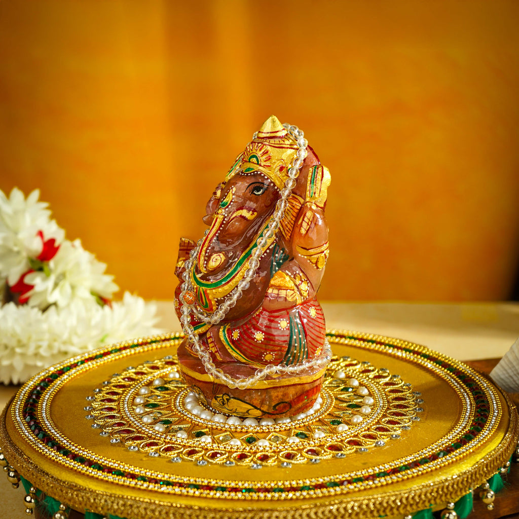 Sri Rudra Natural Rose Ganesh (SR01286) | Grocsy