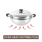 Cello Stainless Steel Induction Base Idli Cooker (Idly Maker) And Multi Kadhai Set of 6 | Grocsy