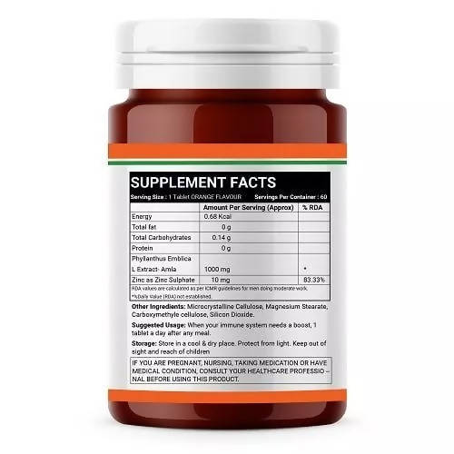 Inlife Natural Vitamin C + Zinc Tablets | Grocsy