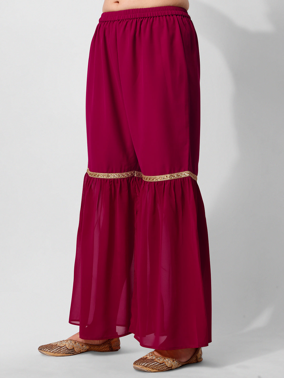 Hand Embroidered Kurta With Sharara And Dupatta Set, Multicolor - Hiral Fashion | Grocsy