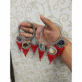 MS Fashion India Stylish And Trendy Red Pearls Latkan Bangles