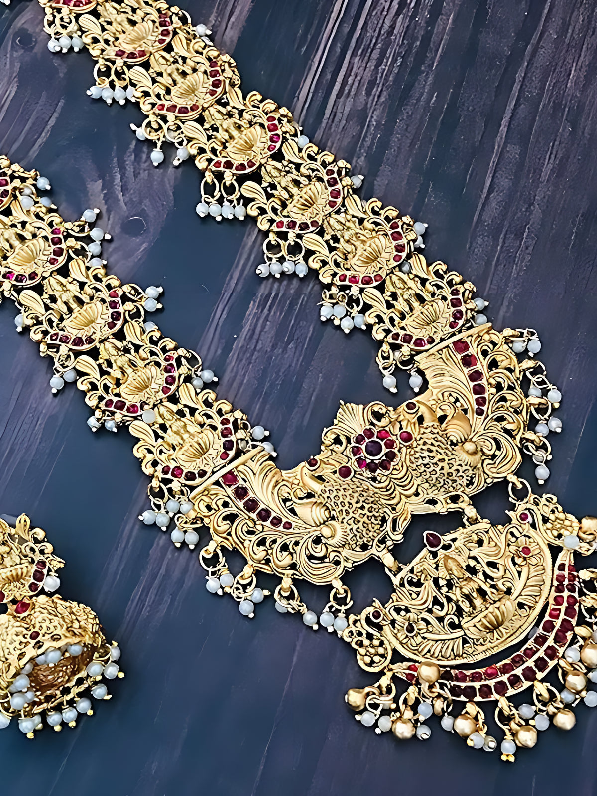 Jewel City Exquisite Gold Filigree Necklace and Earrings Set | Grocsy