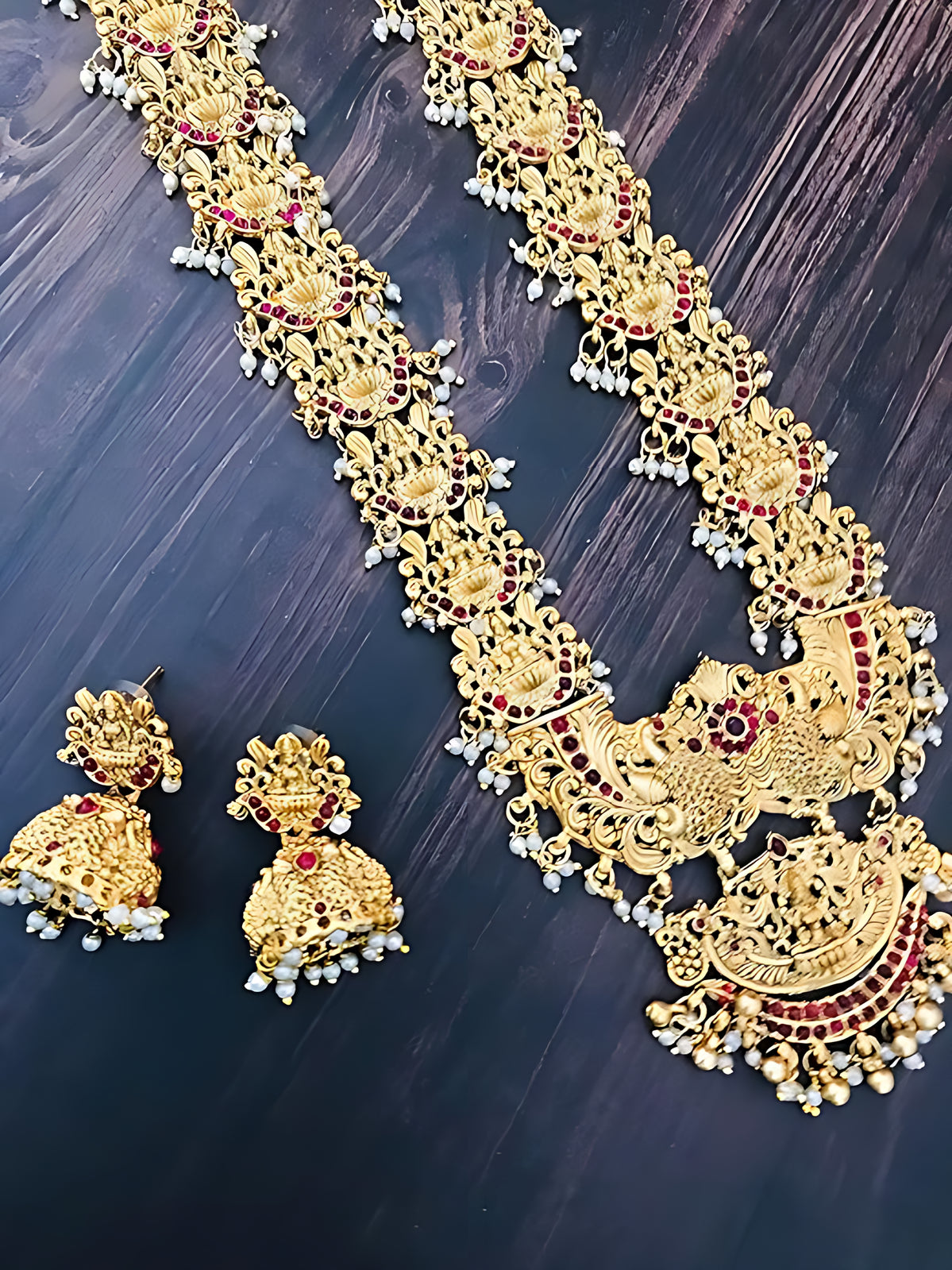 Jewel City Exquisite Gold Filigree Necklace and Earrings Set | Grocsy