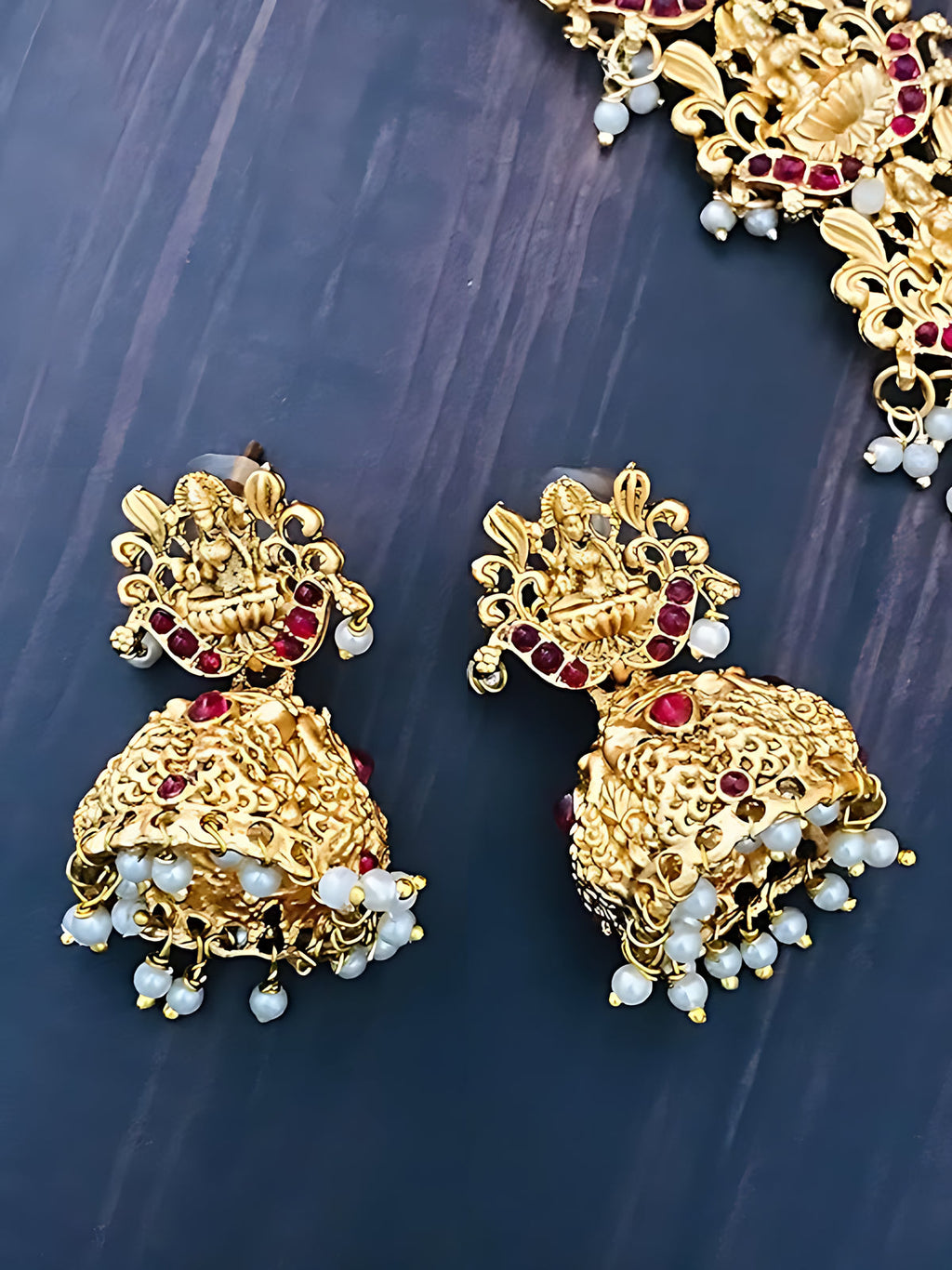 Jewel City Exquisite Gold Filigree Necklace and Earrings Set | Grocsy