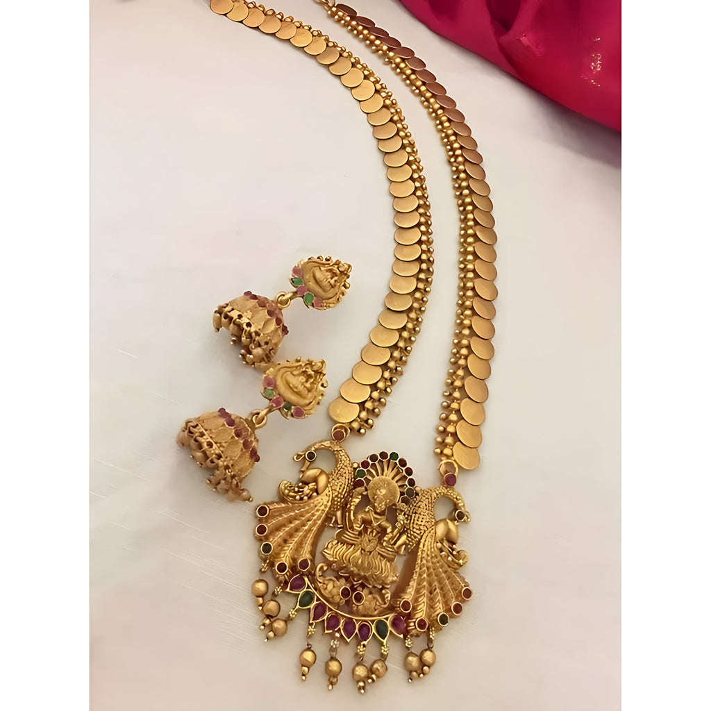 Jewel City Elegant Gold Jewelry Set: Necklace and Earrings with Pearls and Gemstones | Grocsy