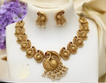 Jewel City Exquisite Gold Peacock Necklace Set with Pearl Accents | Grocsy