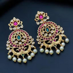 Jewel City Elegant Peacock Temple Jewelry Set – Premium Antique Finish with Pearl Drops | Grocsy