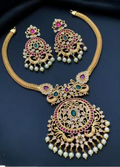 Jewel City Elegant Peacock Temple Jewelry Set – Premium Antique Finish with Pearl Drops | Grocsy
