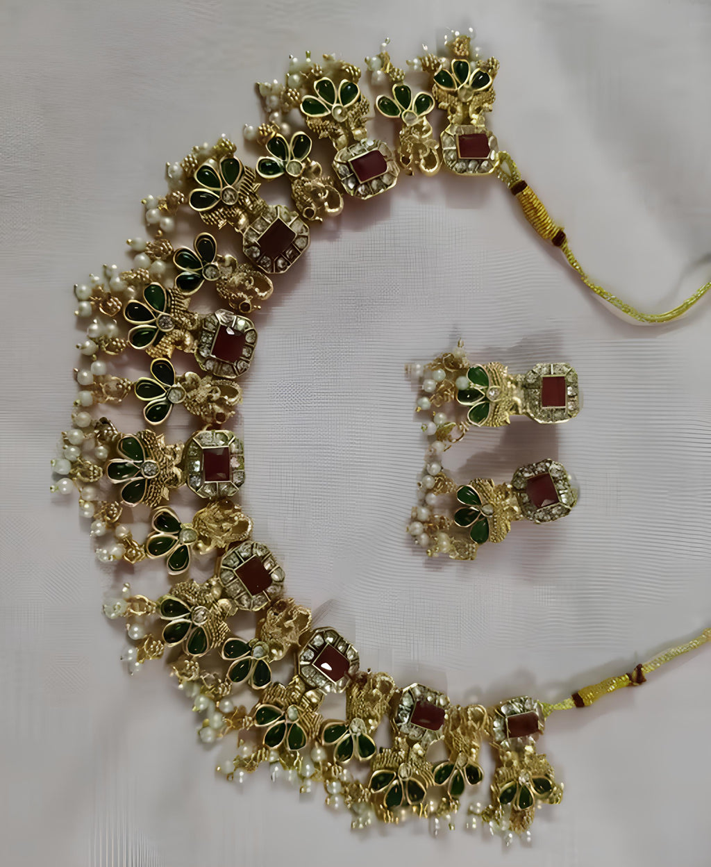 Jewel City Tradition Multi Color Neckalse Set Paired With Earing For Girls And Women | Grocsy