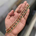 Jewel City Traditional Handcrafted Gold-Plated Red & Green Stone Choker Necklace Set – Ethnic Jewelry | Grocsy