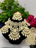 Jewel City Luxurious Pearl Gold-Plated Kundan Choker Necklace Set with Earrings & Maang Tikka-Traditional Indian Bridal Jewelry | Grocsy