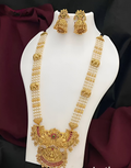 Jewel City Traditional Pearl & Gold Temple Necklace Set – Lakshmi Design Bridal Jewelry | Grocsy