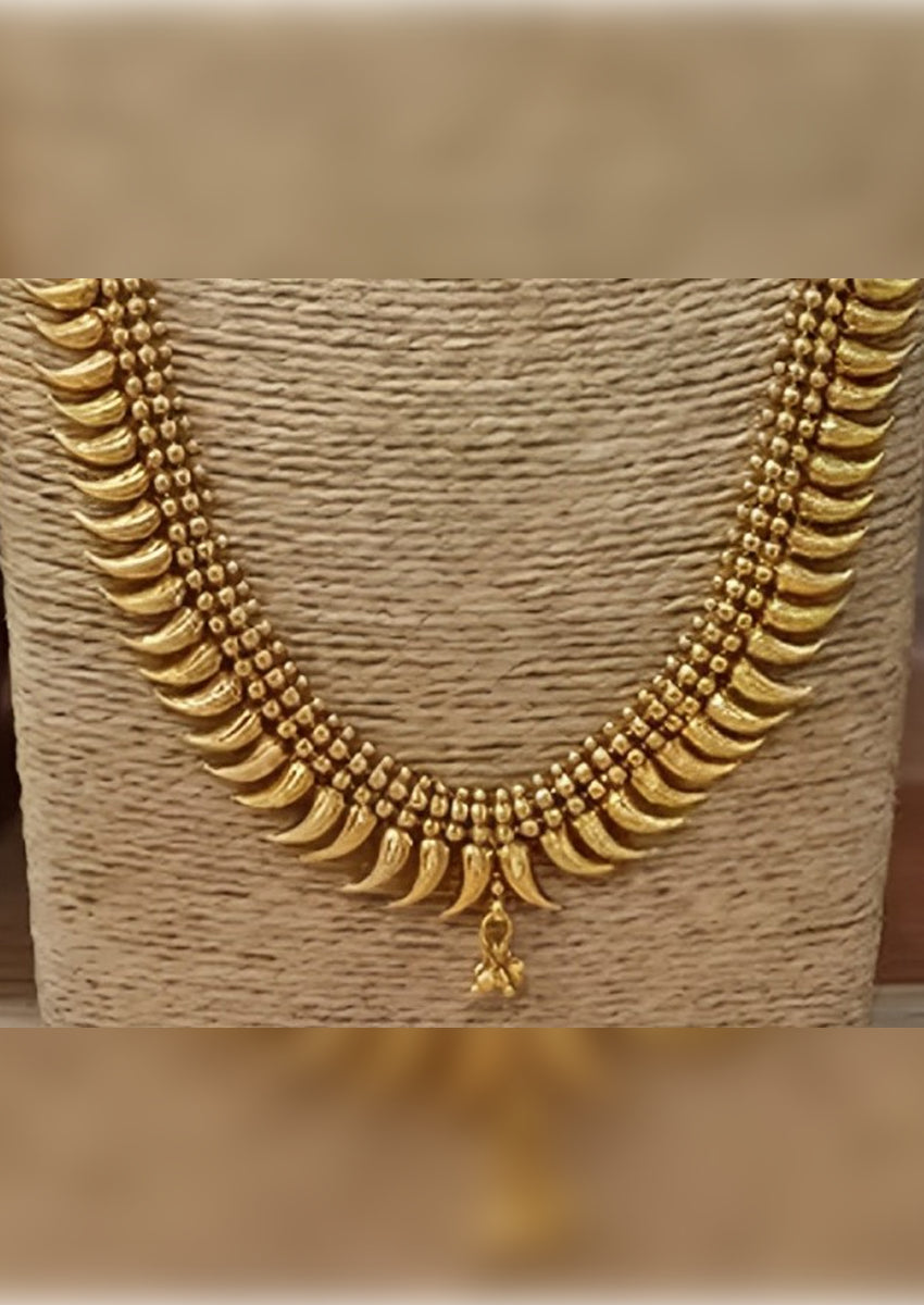 Jewel City Traditional Gold-Plated Kerala Mullamottu Mala Set with Jhumka Earrings | Grocsy