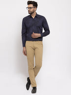 Jainish Navy Men's Cotton Printed Formal Shirt's ( SF 775Navy ) | Grocsy