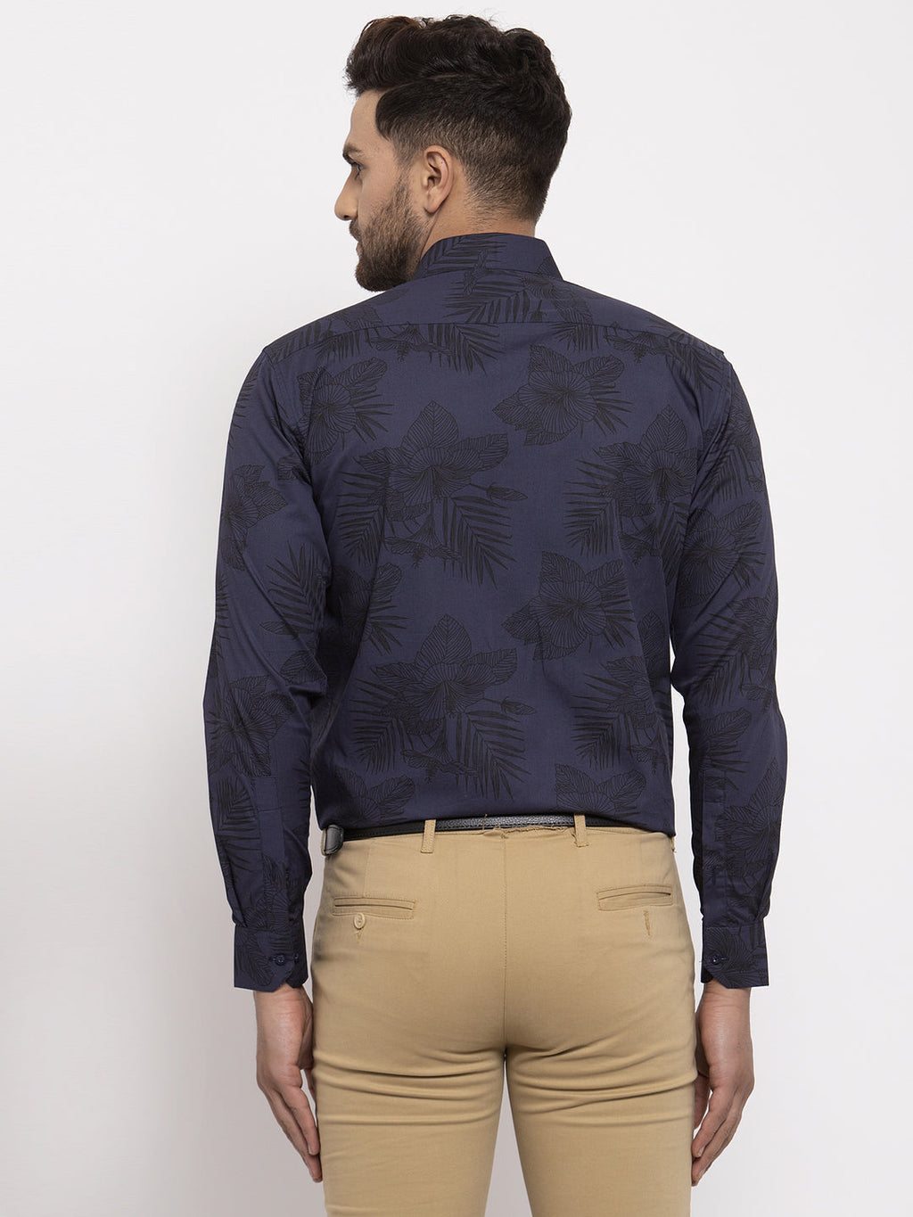 Jainish Navy Men's Cotton Printed Formal Shirt's ( SF 775Navy ) | Grocsy