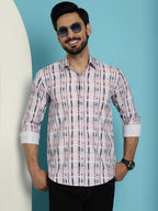Indian Needle Men's Cotton Blend Checked Casual Shirt - Light-Brown | Grocsy
