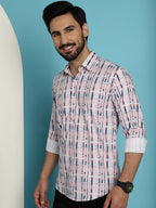 Indian Needle Men's Cotton Blend Checked Casual Shirt - Light-Brown | Grocsy