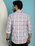 Indian Needle Men's Cotton Blend Checked Casual Shirt - Light-Brown | Grocsy