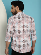 Indian Needle Men's Printed Casual Shirt - Coffee | Grocsy