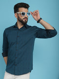 Indian Needle Men's Woven Design Casual Shirt - Peacock | Grocsy