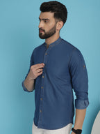Indian Needle Men's Denim Casual Shirt - Blue | Grocsy