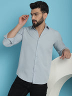 Indian Needle Men's Striped Casual Shirt - Light-Grey | Grocsy