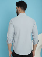 Indian Needle Men's Striped Casual Shirt - Light-Grey | Grocsy