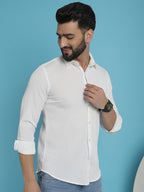 Indian Needle Men's Striped Casual Shirt - White | Grocsy