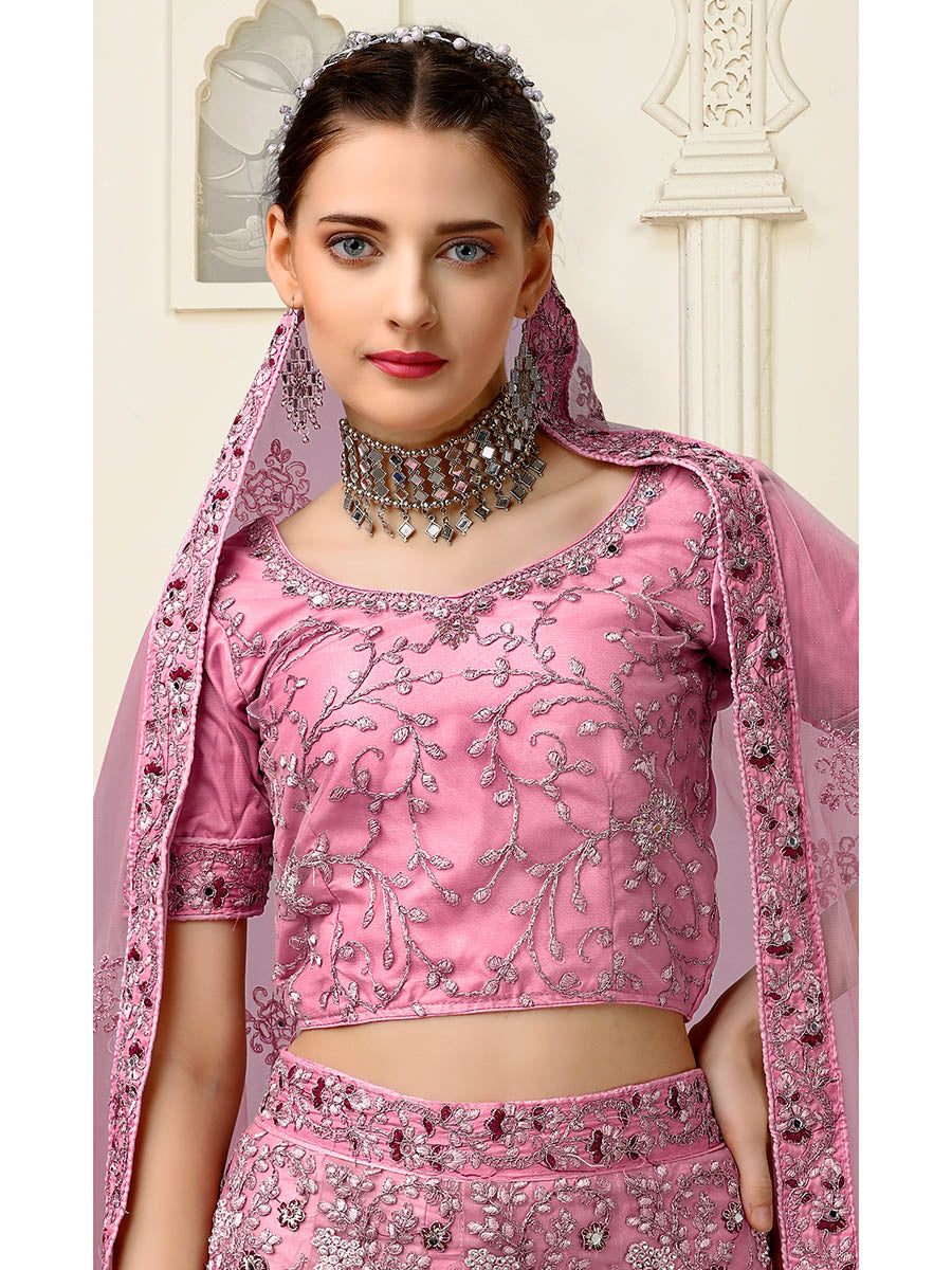 Myra Lilac Net Heavy Embroidered Lehenga Choli | Grocsy