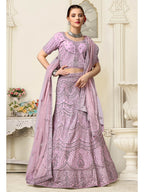 Myra Lilac Net Heavy Embroidered Lehenga Choli | Grocsy