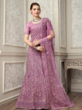 Myra Lilac Net Heavy Embroidered Lehenga Choli | Grocsy