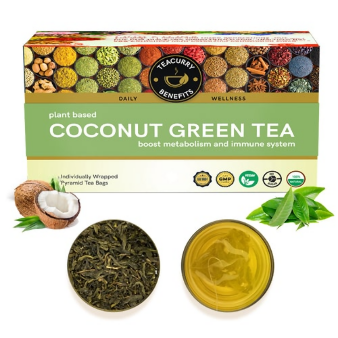 Teacurry Coconut Green Tea Bags | Grocsy