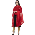 A R Silk Chiffon Gota Patti Fancy Dupatta Color Red Dupatta or Chunni | Grocsy