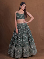 Lehenga Mart Designer Wedding Lehenga Choli For Women - Green | Grocsy