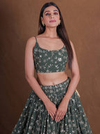 Lehenga Mart Designer Wedding Lehenga Choli For Women - Green | Grocsy
