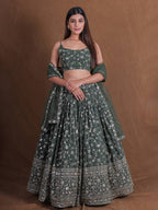 Lehenga Mart Designer Wedding Lehenga Choli For Women - Green | Grocsy
